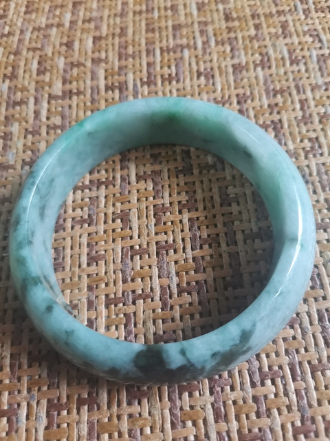 古玩玉器天然翡翠手鐲真品鑒賞圖