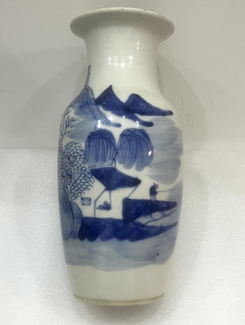 古玩陶瓷樵漁耕讀山水紋青花瓶拍賣,當前價格1288元