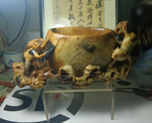 古玩玉器青田石雕“水盂”拍賣，當前價格680元