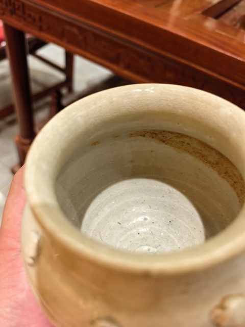 古玩陶瓷青白釉鼓釘紋罐真品鑒賞圖