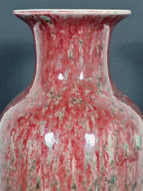古玩陶瓷豇豆紅釉瓶真品鑒賞圖