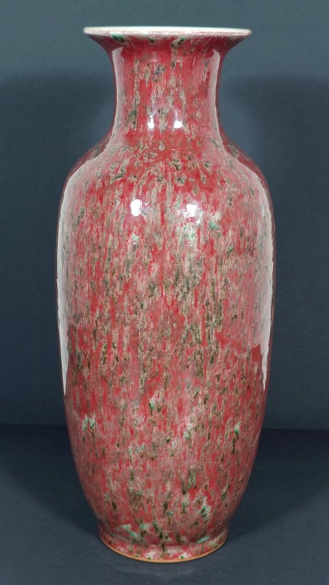 古玩陶瓷豇豆紅釉瓶真品鑒賞圖