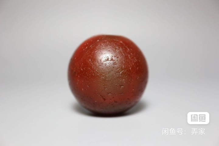 古玩玉器紅瑪瑙珠真品鑒賞圖