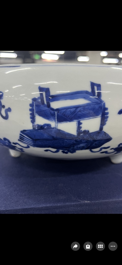 古玩陶瓷博古圖青花香爐拍賣,當前價格26000元