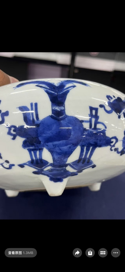 古玩陶瓷博古圖青花香爐拍賣,當前價格26000元