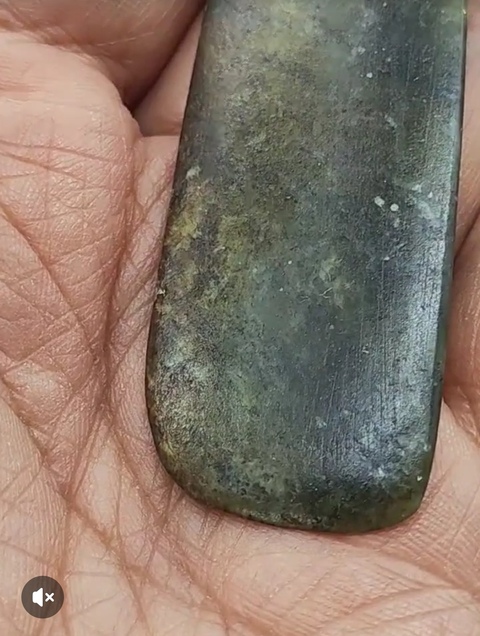 古玩玉器仿文化期玉斧真品鑒賞圖