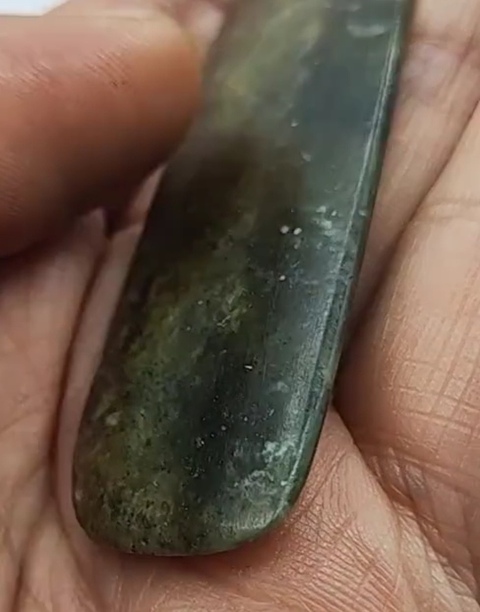 古玩玉器仿文化期玉斧真品鑒賞圖