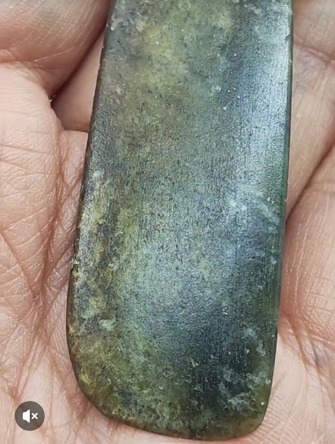 古玩玉器仿文化期玉斧真品鑒賞圖