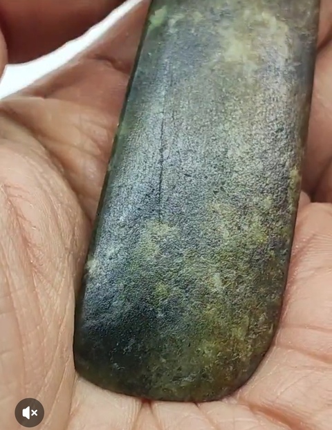 古玩玉器仿文化期玉斧真品鑒賞圖