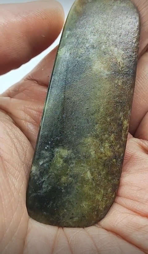古玩玉器仿文化期玉斧真品鑒賞圖