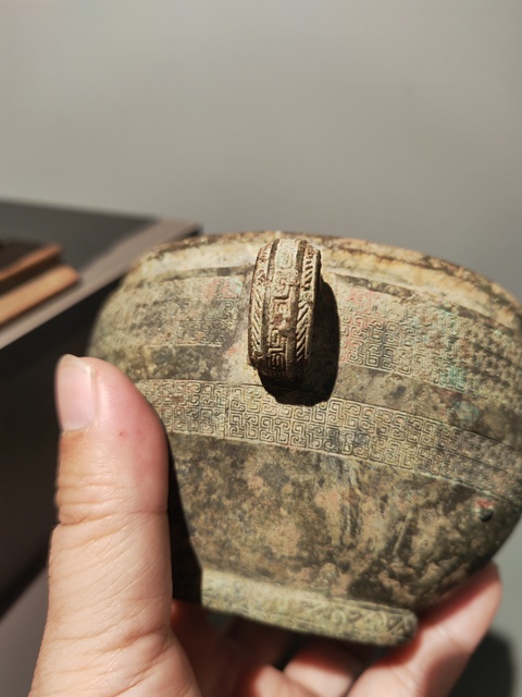 古玩銅器耳杯真品鑒賞圖