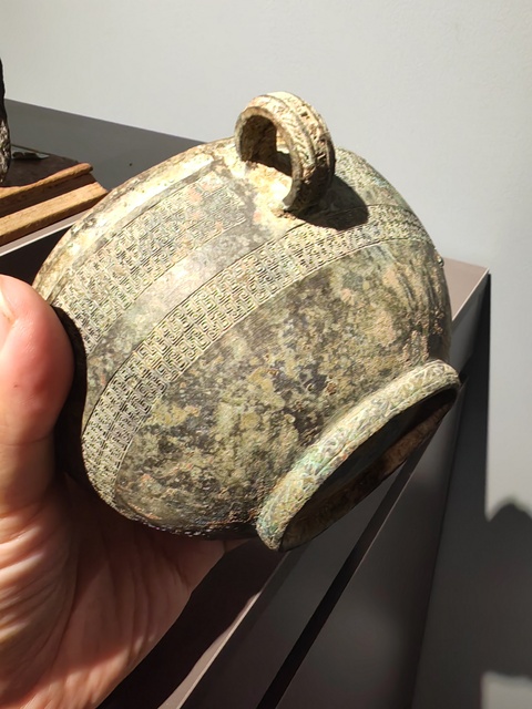 古玩銅器耳杯真品鑒賞圖