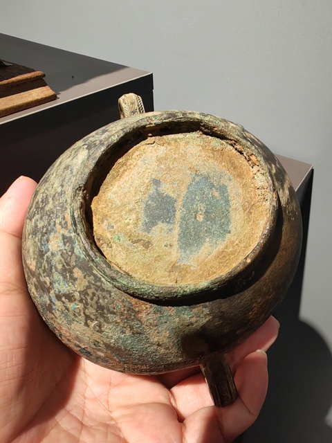 古玩銅器耳杯真品鑒賞圖