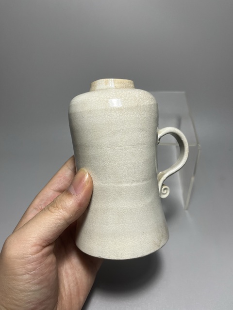 古玩陶瓷漳州窯白釉油燈真品鑒賞圖
