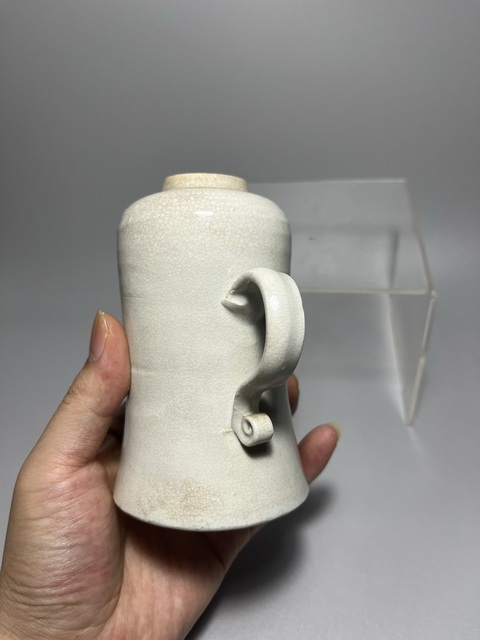古玩陶瓷漳州窯白釉油燈真品鑒賞圖