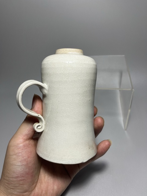 古玩陶瓷漳州窯白釉油燈真品鑒賞圖