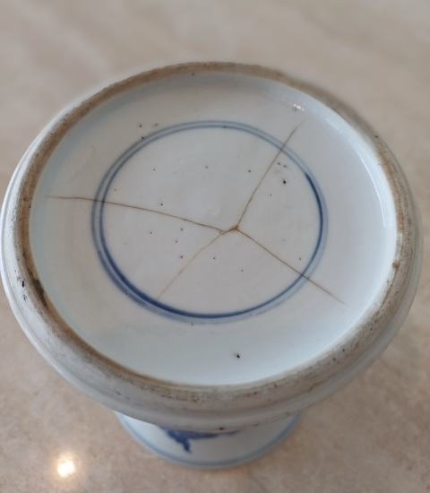 古玩陶瓷青花龍鳳紋束腰筆筒真品鑒賞圖