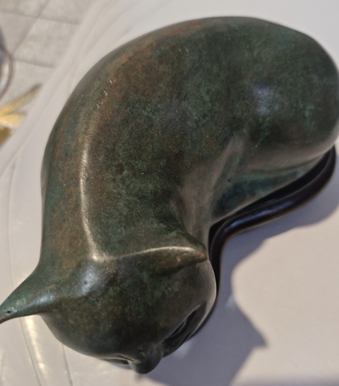 古玩銅器銅貓真品鑒賞圖
