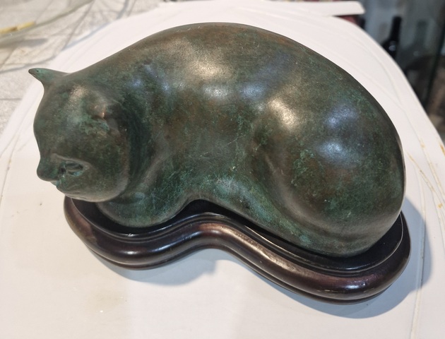 古玩銅器銅貓真品鑒賞圖
