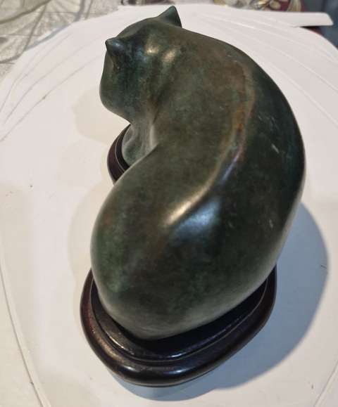 古玩銅器銅貓真品鑒賞圖