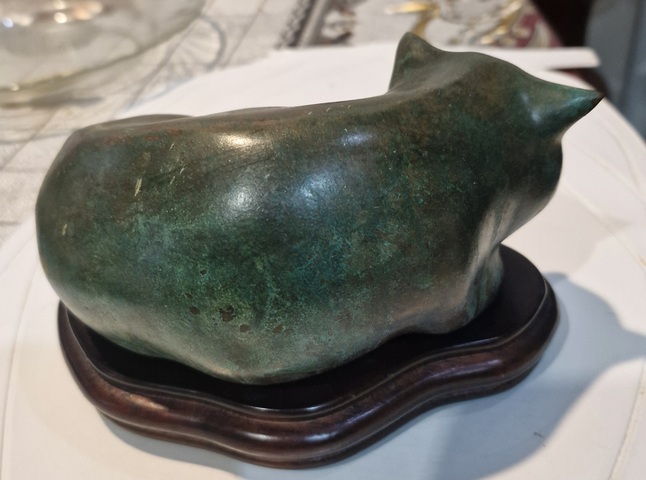 古玩銅器銅貓真品鑒賞圖
