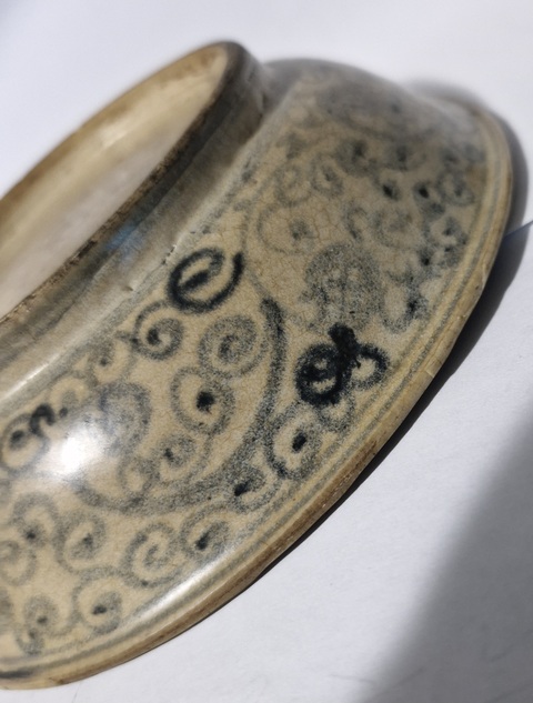 古玩陶瓷明空白期青花盤真品鑒賞圖