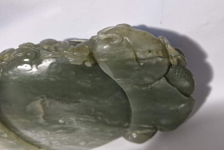 古玩玉器天然和田青玉水盂真品鑒賞圖