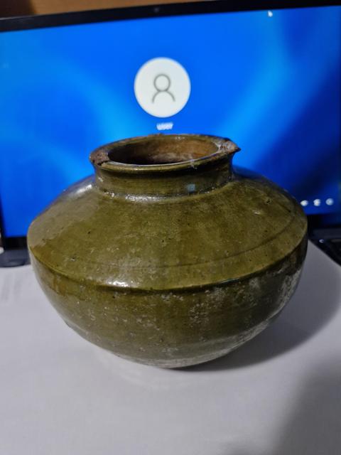 古玩陶瓷漢代綠釉罐真品鑒賞圖