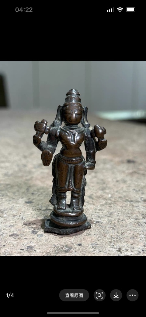古玩銅器印度菩薩像真品鑒賞圖
