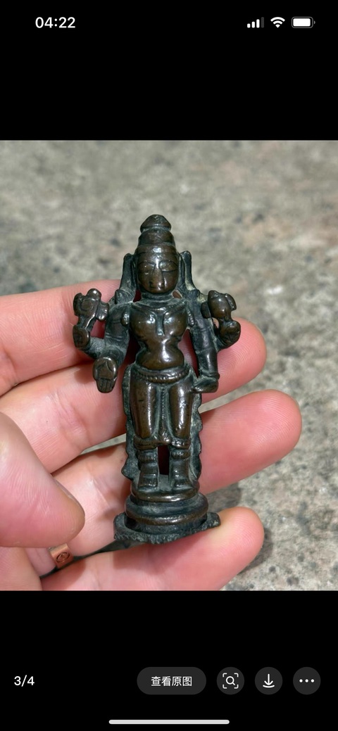 古玩銅器印度菩薩像真品鑒賞圖
