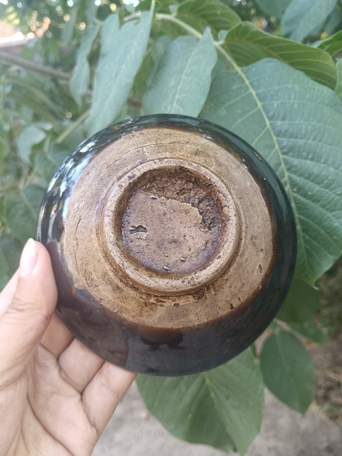 古玩陶瓷褐釉澀圈圈足疊燒工藝碗真品鑒賞圖