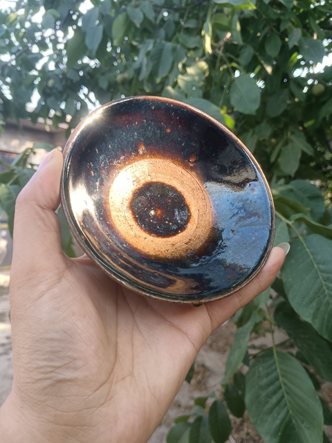 古玩陶瓷褐釉澀圈圈足疊燒工藝碗真品鑒賞圖