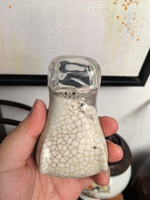 古玩陶瓷晚明哥釉瓷硯真品鑒賞圖