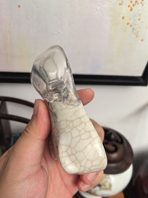 古玩陶瓷晚明哥釉瓷硯真品鑒賞圖