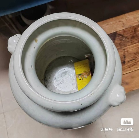 古玩陶瓷青釉刻花洗口罐真品鑒賞圖