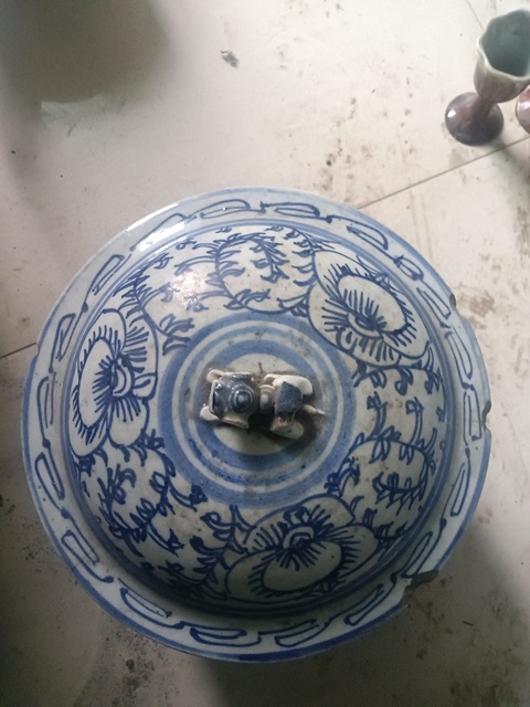 古玩陶瓷青花四系粥罐真品鑒賞圖