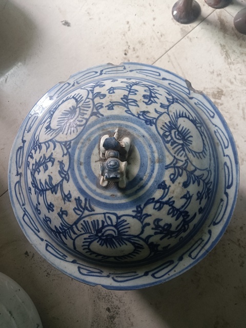 古玩陶瓷青花四系粥罐真品鑒賞圖