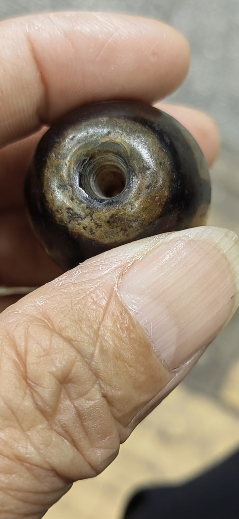 古玩雜項卍字紋瑪瑙天珠真品鑒賞圖