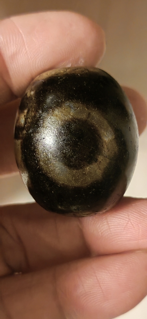 古玩雜項卍字紋瑪瑙天珠真品鑒賞圖