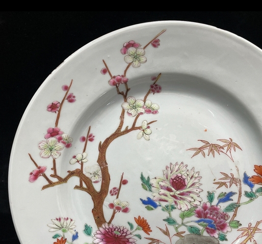 古玩陶瓷粉彩盤真品鑒賞圖