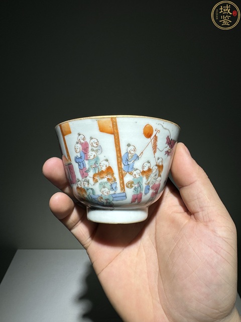 古玩陶瓷百子鬧春杯真品鑒賞圖