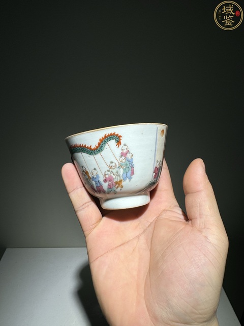 古玩陶瓷百子鬧春杯真品鑒賞圖