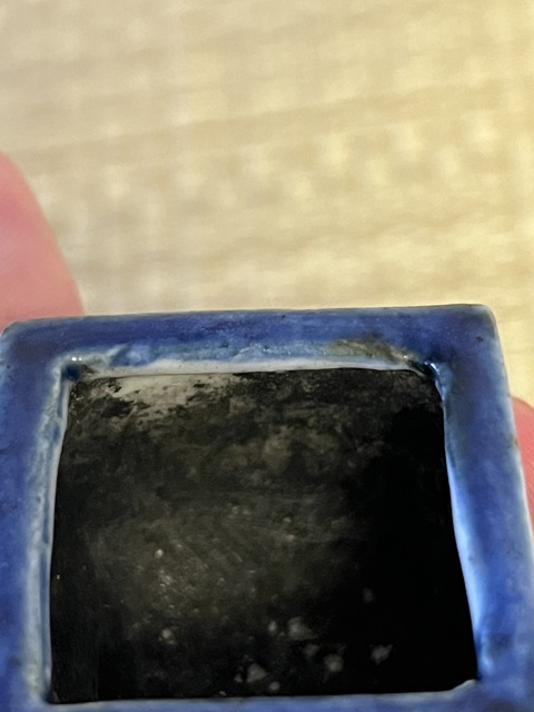 古玩陶瓷青花花卉紋四方洗真品鑒賞圖
