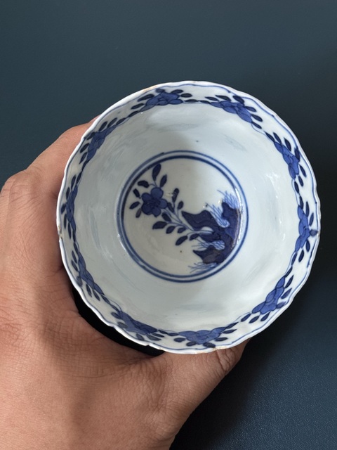古玩陶瓷清·光緒花卉紋模印青花杯拍賣，當前價格950元