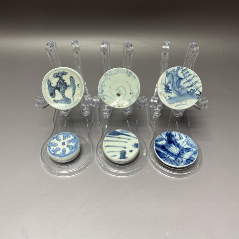古玩陶瓷明代青花茶墊真品鑒賞圖