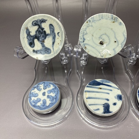古玩陶瓷明代青花茶墊真品鑒賞圖