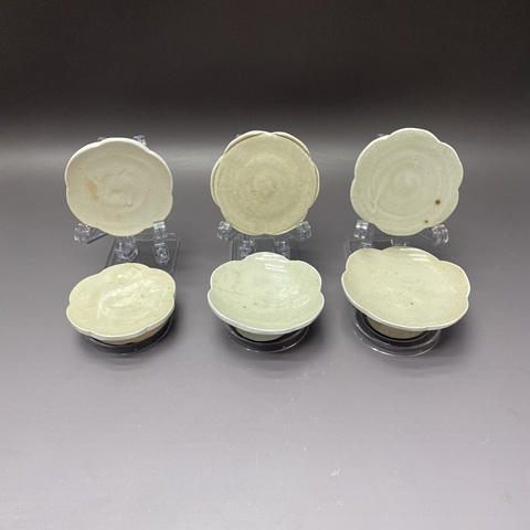 古玩陶瓷宋代影青茶墊,一組六只,杯墊,底托拍賣,當前價格189元