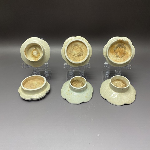 古玩陶瓷宋代影青茶墊,一組六只,杯墊,底托拍賣,當前價格189元