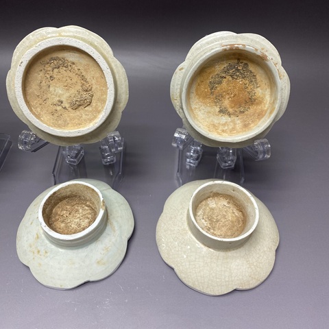 古玩陶瓷宋代影青茶墊,一組六只,杯墊,底托拍賣,當前價格189元