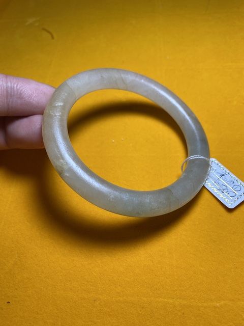 古玩玉器清代天然糯冰翡翠手鐲拍賣,當前價格6500元
